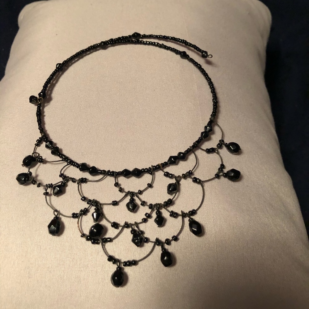 Black Beaded Necklace